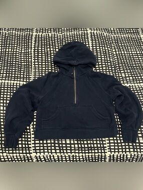 Lululemon Cropped Scuba Hoodie Half Zip Black Womens XS/S